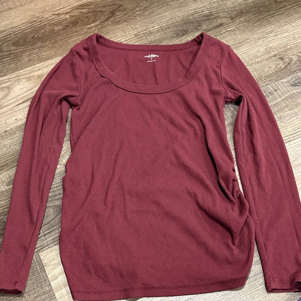 Old Navy Maternity Maroon Long Sleeve Top